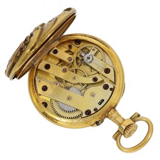 French very fine ‘Louis XV’ style chatelaine watch set with brilliants Circa 1890