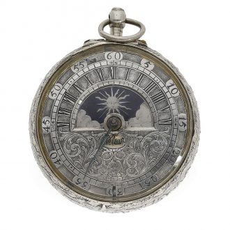 Early astronomical verge watch with day and night indicator Circa 1690