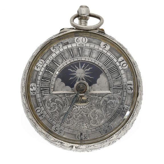 Early astronomical verge watch with day and night indicator Circa 1690 Early astronomical verge watch with day and night indicator Circa 1690