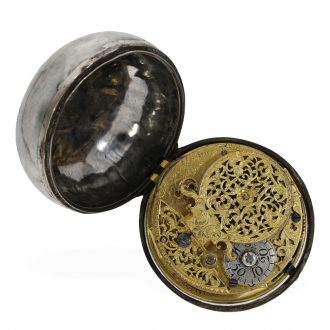 German silver pocket watch with date Circa 1698