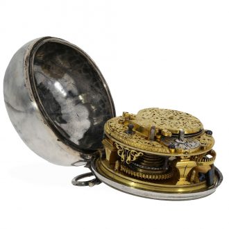 German silver pocket watch with date Circa 1698