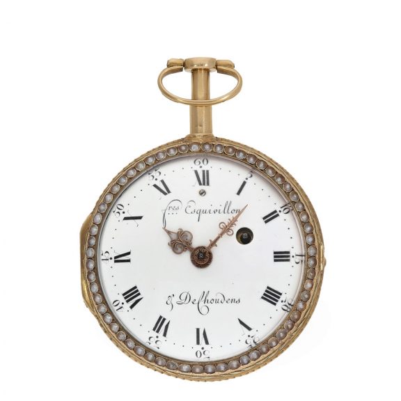 Swiss French 18 carat gold and enamel verge watch Circa 1780 Swiss French 18 carat gold and enamel verge watch Circa 1780
