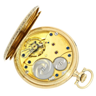 German 14 carat gold full hunter with original box Circa 1900