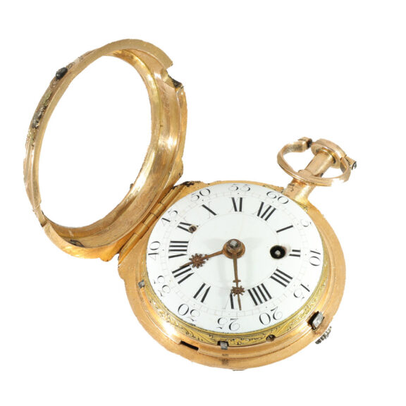 French 18K gold quarter repeating verge watch Circa 1750 French 18K gold quarter repeating verge watch Circa 1750