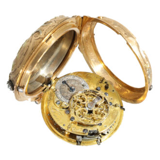 French 18K gold quarter repeating verge watch Circa 1750