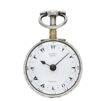 The white enamel dial with Turkish numerals for hours and minutes has black steel hands
