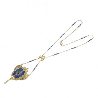 French pendant lever watch gold platinum enamel Circa 1910 French pendant lever watch gold platinum enamel Circa 1910