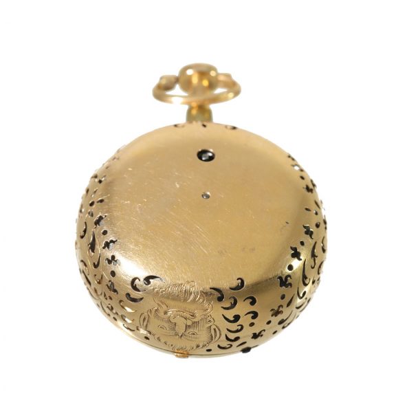 French 18 Carat gold Rococo verge watch with painting Circa 1760 French 18 Carat gold Rococo verge watch with painting Circa 1760