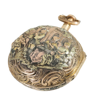 German 18 carat gold verge Rococo watch Circa 1740