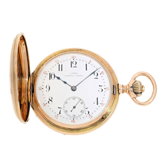 German gold engine turned lever pocket watch Circa 1890