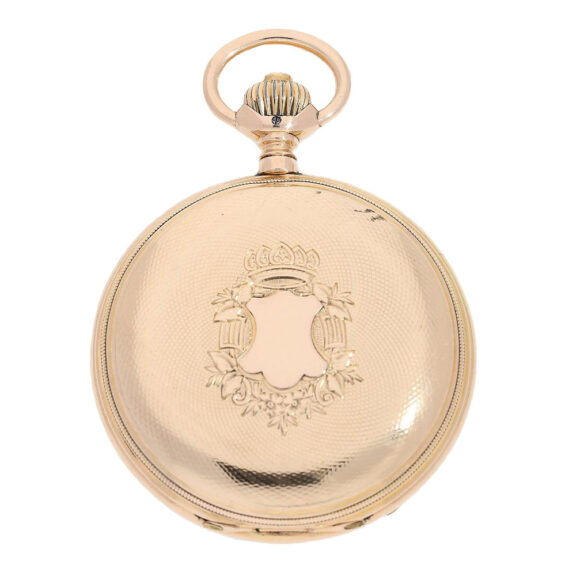 German gold engine turned lever pocket watch Circa 1890 German gold engine turned lever pocket watch Circa 1890