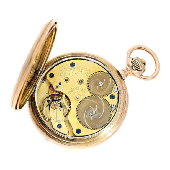 German gold engine turned lever pocket watch Circa 1890 German gold engine turned lever pocket watch Circa 1890