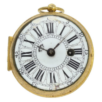 Rare French oignon watch with relief case and silver factory decoration Circa 1710