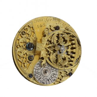 German silver globe watch with gimbal suspension Circa 1700