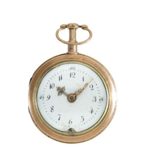 English 18 carat gold verge watch with repeater on bell Circa 1750