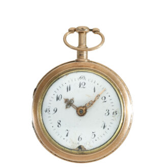 English 18 carat gold verge watch with repeater on bell Circa 1750