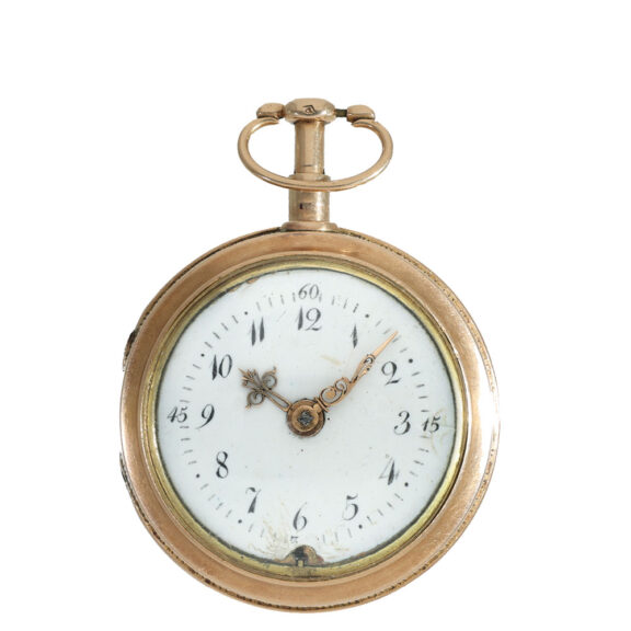 English 18 carat gold verge watch with repeater on bell Circa 1750