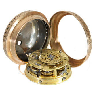 English 18 carat gold verge watch with repeater on bell Circa 1750