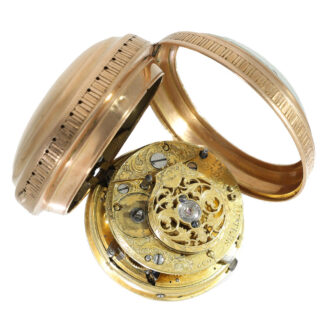 English 18 carat gold verge watch with repeater on bell Circa 1750