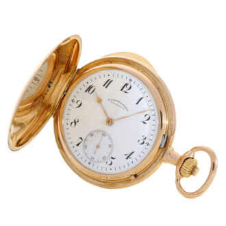 German 18K gold hunting cased lever pocket watch Circa 1910 German 18K gold hunting cased lever pocket watch Circa 1910