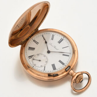 Swiss gold hunting cased keyless pocket watch Circa 1910