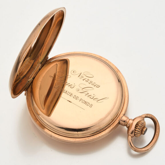 Swiss gold hunting cased keyless pocket watch Circa 1910 Swiss gold hunting cased keyless pocket watch Circa 1910