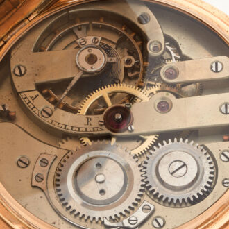 Swiss gold hunting cased keyless pocket watch Circa 1910