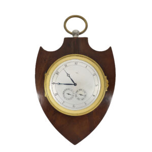 Swiss shield shaped coach - travel clock with cylinder escapement Circa 1820