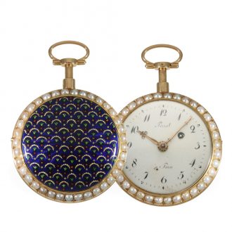 French 18 carat gold and enamel verge watch Circa 1800