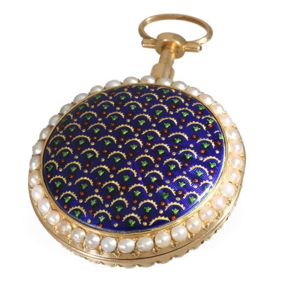 French 18 carat gold and enamel verge watch Circa 1800 French 18 carat gold and enamel verge watch Circa 1800