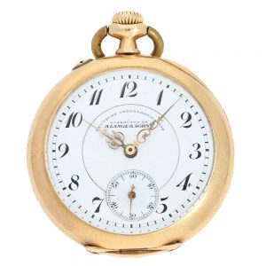 Fine German pink gold open faced lever watch Circa 1917