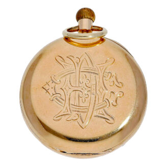 English gold precision pocket watch with carousel Circa 1900