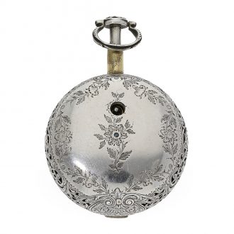 Early English silver triple cased watch with striking mechanism Circa 1785