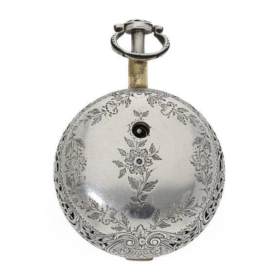Early English silver triple cased watch with striking mechanism Circa 1785 Early English silver triple cased watch with striking mechanism Circa 1785