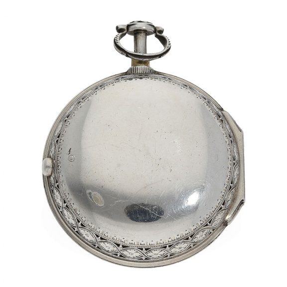 Early English silver triple cased watch with striking mechanism Circa 1785 Early English silver triple cased watch with striking mechanism Circa 1785