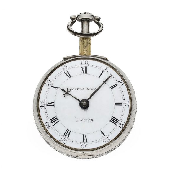 Early English silver triple cased watch with striking mechanism Circa 1785 Early English silver triple cased watch with striking mechanism Circa 1785