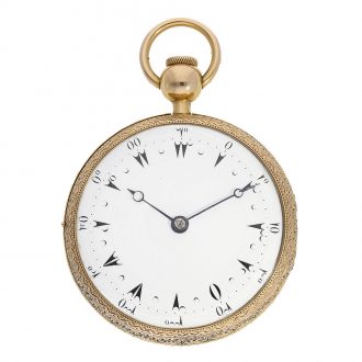 French 18 carat gold and enamel repeater watch Circa 1820