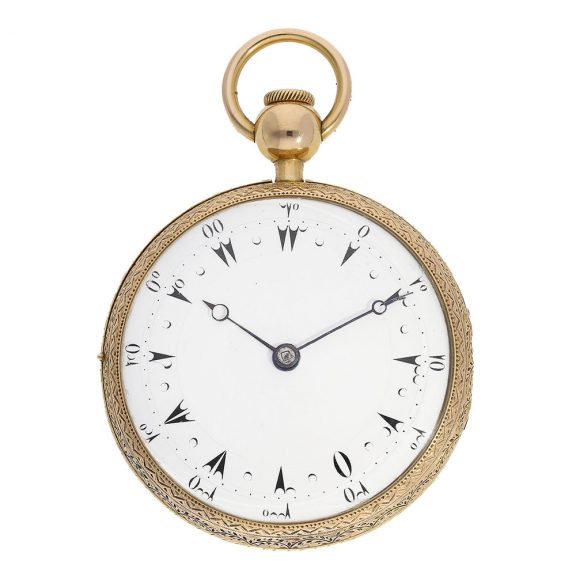 French 18 carat gold and enamel repeater watch Circa 1820 French 18 carat gold and enamel repeater watch Circa 1820