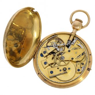 French 18 carat gold and enamel repeater pocket watch Circa 1820