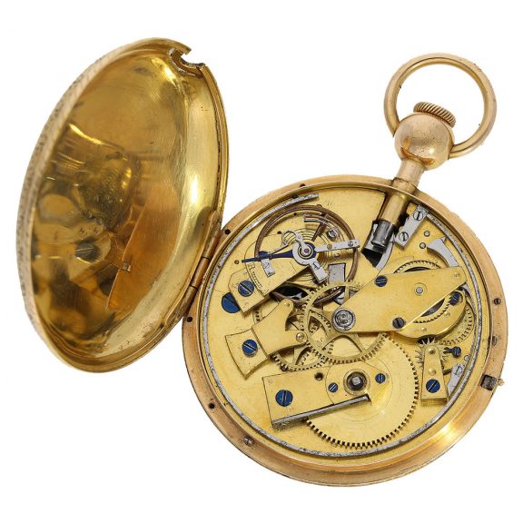 French 18 carat gold and enamel repeater pocket watch Circa 1820 French 18 carat gold and enamel repeater pocket watch Circa 1820