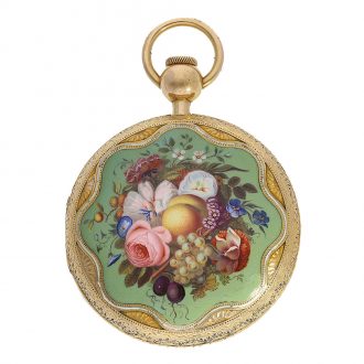 French 18 carat gold and enamel repeater pocket watch Circa 1820