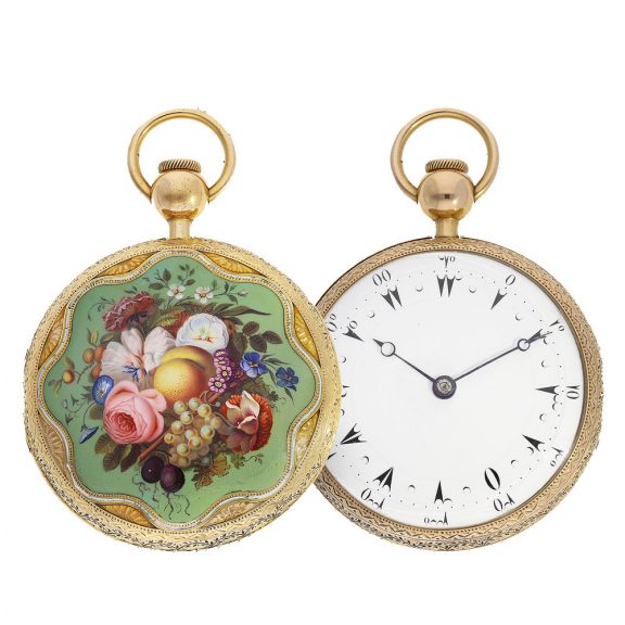 French 18 carat gold and enamel repeater pocket watch Circa 1820 French 18 carat gold and enamel repeater pocket watch Circa 1820