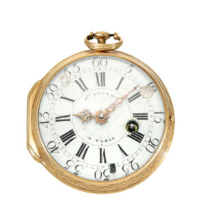 French early 18 carat gold open faced verge watch Circa 1750