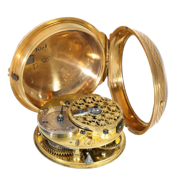 French early 18 carat gold open faced verge watch Circa 1750 French early 18 carat gold open faced verge watch Circa 1750
