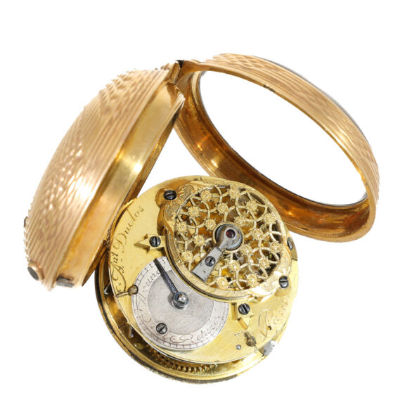 French early 18 carat gold open faced verge watch Circa 1750 French early 18 carat gold open faced verge watch Circa 1750