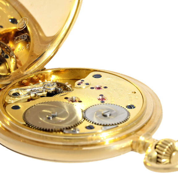 German 18 carat gold full hunter lever watch Circa 1918 German 18 carat gold full hunter lever watch Circa 1918