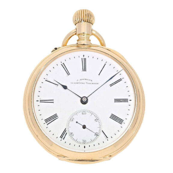 German gold engine turned pocket watch Circa 1885 German gold engine turned pocket watch Circa 1885