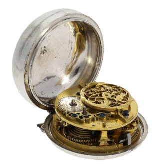 The movement of the watch features a verge escapement
