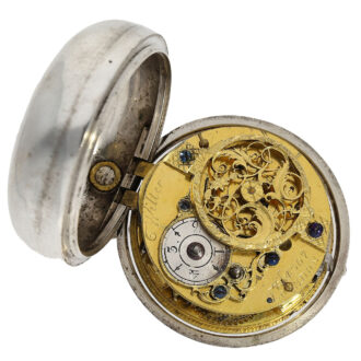 The movement of the watch features a verge escapement