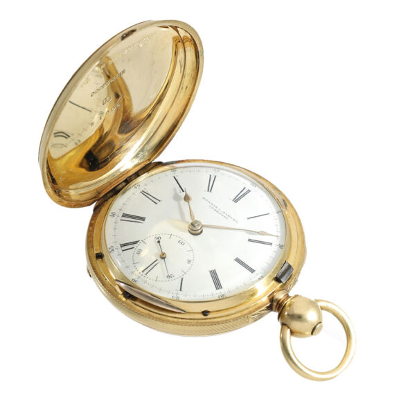 English early 18K gold full hunter cased lever watch Circa 1825 English early 18K gold full hunter cased lever watch Circa 1825